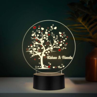 Personalized Romantic Tree UV Print 3D LED Acrylic Lamp – Warm White